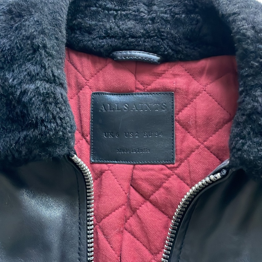 ALL SAINTS Carpen Bomber Jacket Size US 2 - Picture 4 of 9